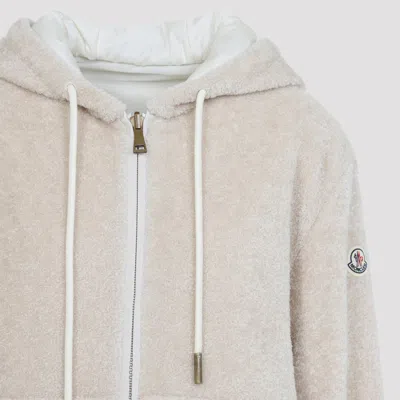 Moncler Hooded Cardigan Featuring Front Pockets In White