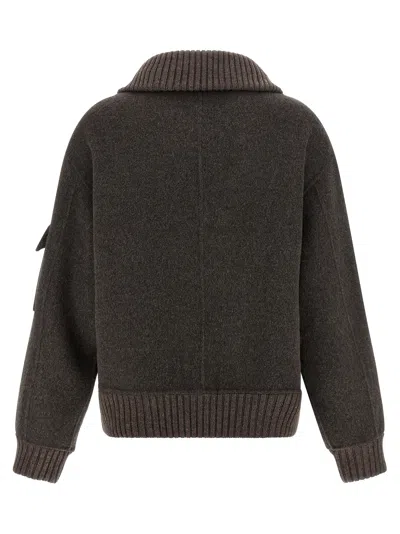P.a.r.o.s.h P. A.r. O.s. H. Wool Jacket With A Wide Collar In Brown