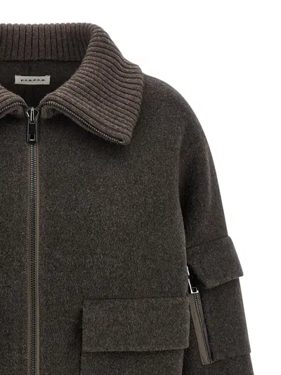 P.a.r.o.s.h P. A.r. O.s. H. Wool Jacket With A Wide Collar In Brown