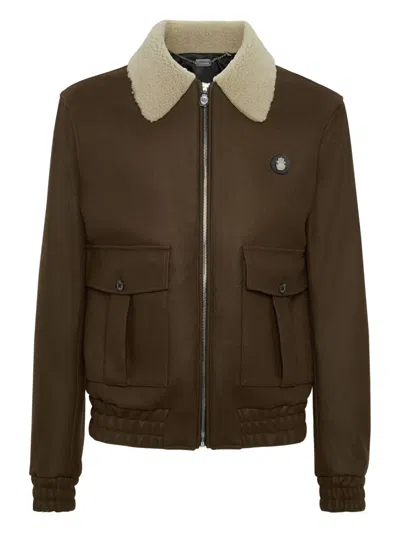 皮毛一体领羊毛夹克