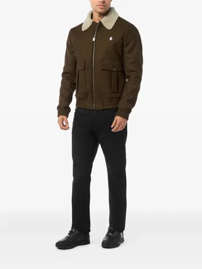 皮毛一体领羊毛夹克