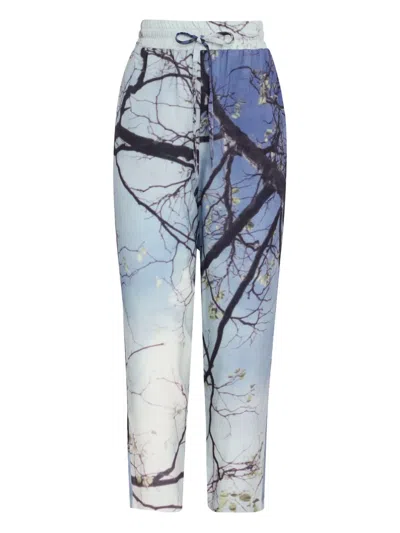 Uma | Raquel Blay Drill Tree-print Drawstring Trousers In Multi