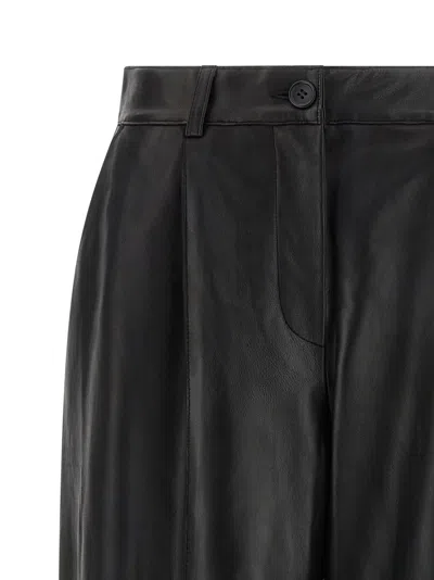P.a.r.o.s.h Maciock25w Panelled Leather Trousers In Burgundy