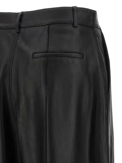P.a.r.o.s.h Maciock25w Panelled Leather Trousers In Burgundy