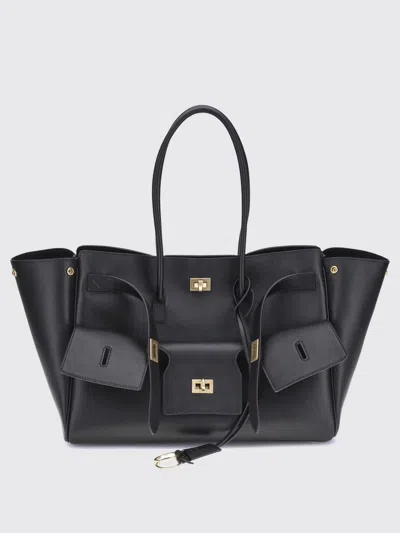 Balenciaga Mini Bel Air Leather Top Handle Bag In Black