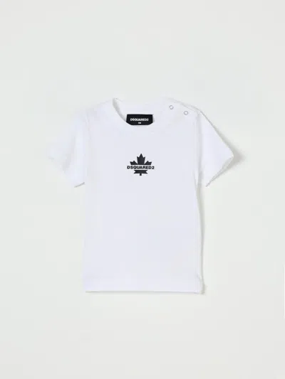 Dsquared2 T-shirt With Maple Leaf In White