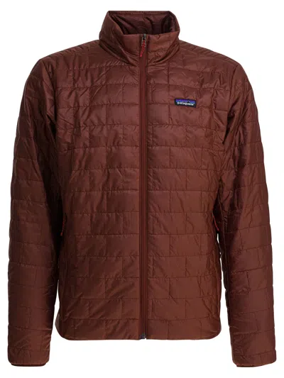Patagonia Insulated Hooded Jacket Zipper Pockets In Gold