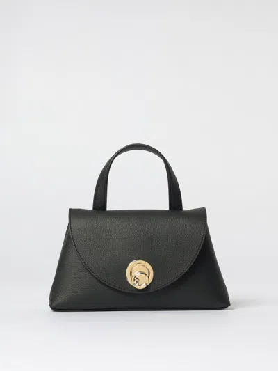 Coccinelle Black Foldover Top Handbag With Clasp Fastening And Zip Pocket In Black