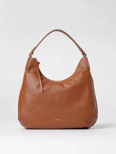 Coccinelle Rebekka Zip-up Shoulder Bag In Brown