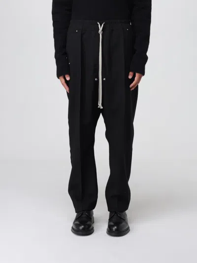 Rick Owens Black Drawstring Button Trousers In Black