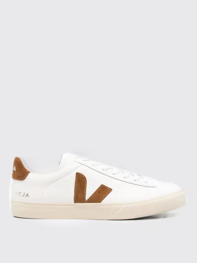 Veja Low-top Sneaker With Brown Suede Accents In White
