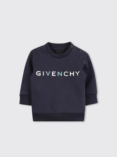 Givenchy Blue Sweatshirt For Baby Boy With Logo In Blue
