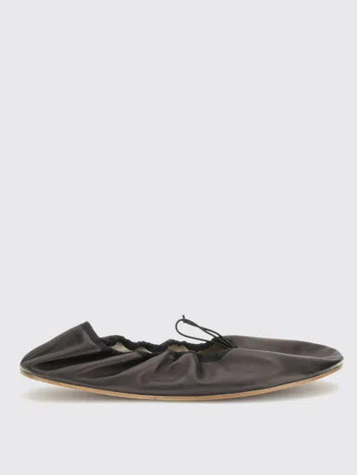 The Row 10mm Hereditas Leather Ballerina Flats In Black