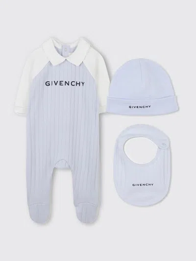 Givenchy Ribbed-knit Babygrow Set In Blue
