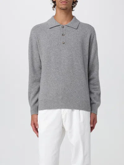 Eleventy Ribbed Crewneck Sweater With Cuffs And Hem In Gray