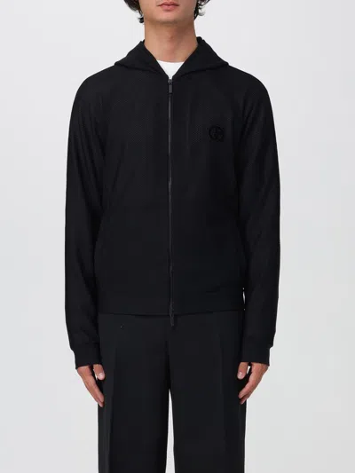 Giorgio Armani Blouson With Zip And Hood In Black