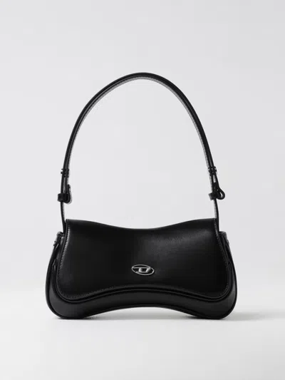 Diesel Black Leather Play Clutch In Black
