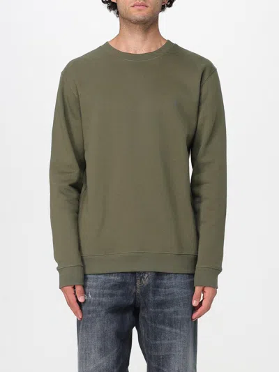 Dondup Comfort-fit Cotton Blend Crew Neck Sweatshirt In Green