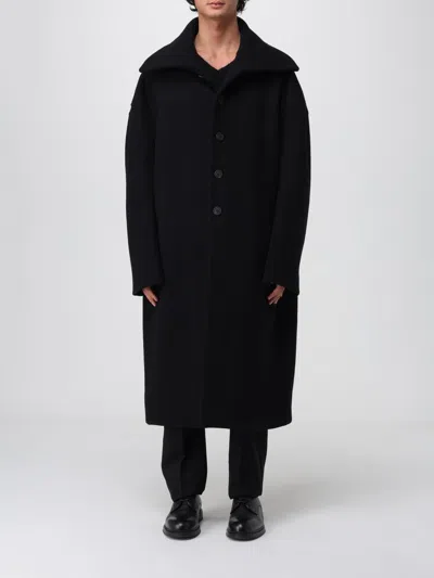 Rick Owens Minimalist Black Jacket With High Stand Collar And Boxy Silhouette In Black