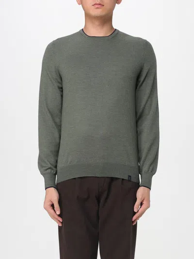 Fay Fine Wool Crew Neck Long Sleeve Sweater In Green