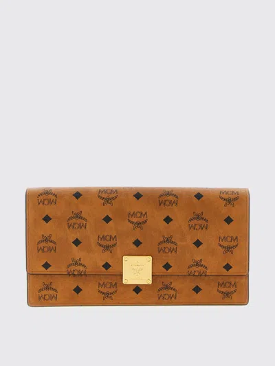 Mcm Aren Wallet With Shoulder Strap In Brown