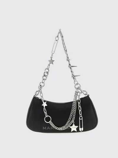Marc Jacobs Curved Black Shoulder Bag With Adjustable Chain Handle In Black