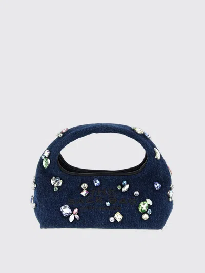 Marc Jacobs Denim Mini Sack Handbag With Embellished Design In Blue