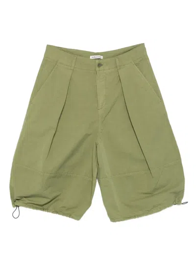 Ymc You Must Create Salba Pleated Drawstring Shorts In Green
