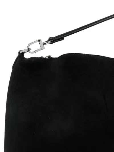 Totême Bevel Suede Shoulder Bag In Black