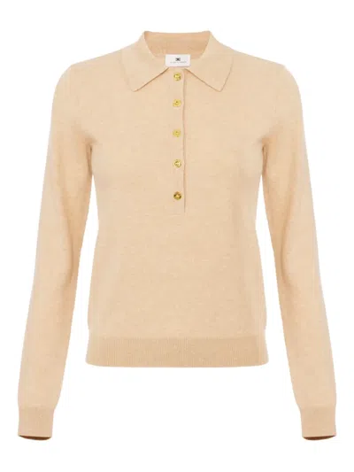 Elisabetta Franchi Sequin Midi Skirt In Brown