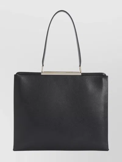 Tom Ford Rectangular Smooth Goat Leather Handbag With Polished Metallic Accent