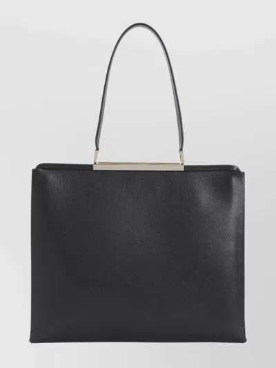 Tom Ford Rectangular Smooth Goat Leather Handbag With Polished Metallic Accent