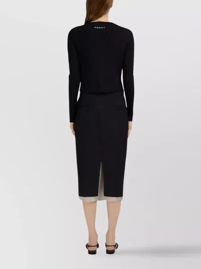 Marni High Waist Asymmetric Pencil Skirt Design In Black