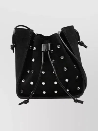 Forte Forte My Pepita Crystal-embellished Bucket Bag In Black