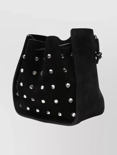 Forte Forte My Pepita Crystal-embellished Bucket Bag In Black