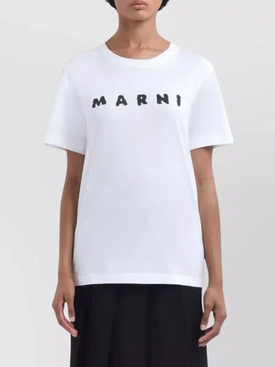 Marni Jersey Logo Short Sleeved T-shirt In White