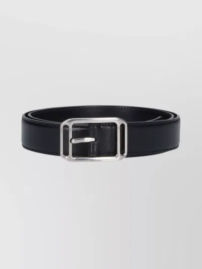 Tom Ford Adjustable Belt With Metal Rectangular Buckle In Black