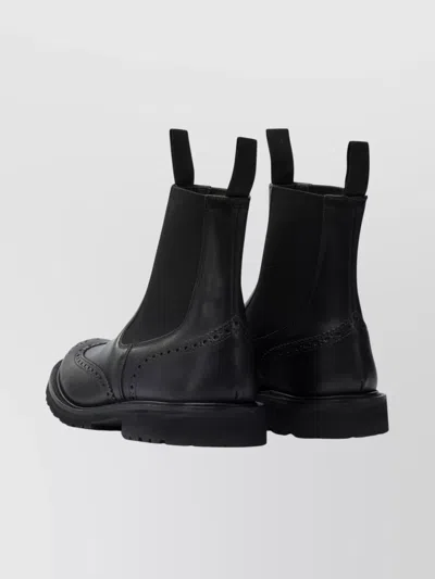 Tricker's Chunky Sole Round Toe Ankle Boots In Black