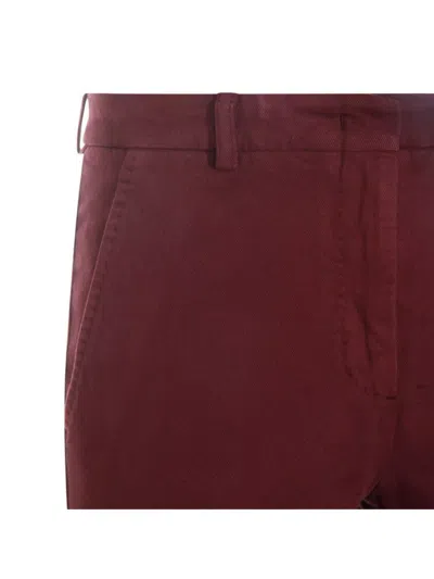 Incotex Relaxed Fit Trousers Featuring Pockets In Burgundy