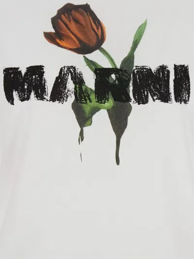 Marni Floral T-shirt In White