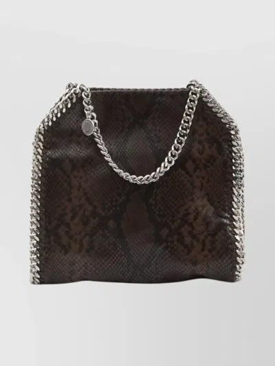 Stella Mccartney Falabella Snake Mini Tote Bag In Brown