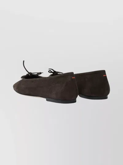 Aeyde Delfina Bow-detailed Ballet Flats In Brown