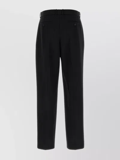 The Row Tailored Wool Zev Trousers Pleated Front In Black