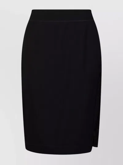 Maison Margiela Midi Skirt Woman Carbon Melange And Black In Black