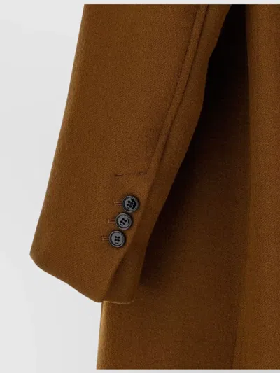 Ami Alexandre Mattiussi Double-breasted Coat Featuring Back Vent And Notched Lapels In Brown
