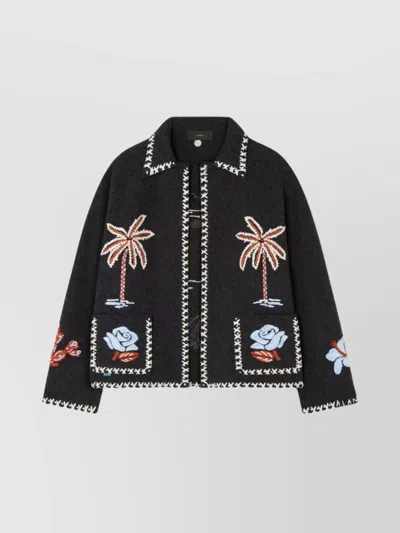 Alanui Remember Me Embroidered Palm-tree Jacket In Multi