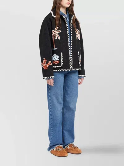 Alanui Remember Me Embroidered Palm-tree Jacket In Multi