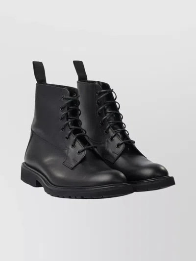 Tricker's Chunky Sole Ankle Boots With Pull Tab In Black
