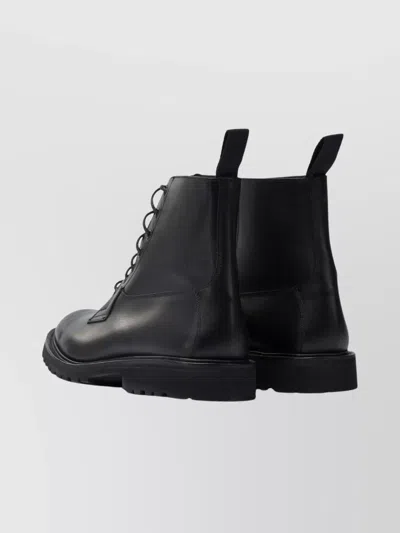 Tricker's Chunky Sole Ankle Boots With Pull Tab In Black