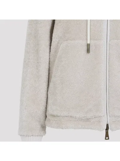 Moncler Teddy And Nylon Reversible Padded Hoodie Clothing In White